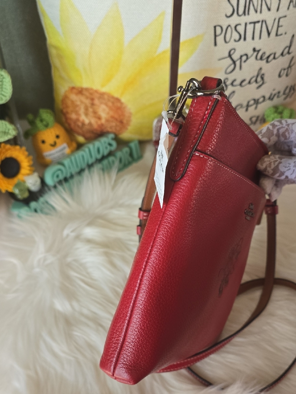 Coach Minnie Mouse Red Pebbled Leather Crossbody - Picture 7 of 17